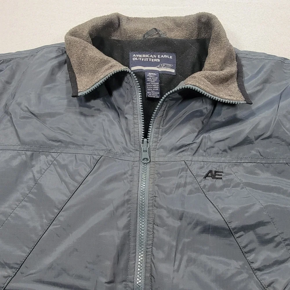 American Eagle Jacket Vintage AE77 Nylon Men's XXL Blue Gray 90s Y2K‎ Gorpcore